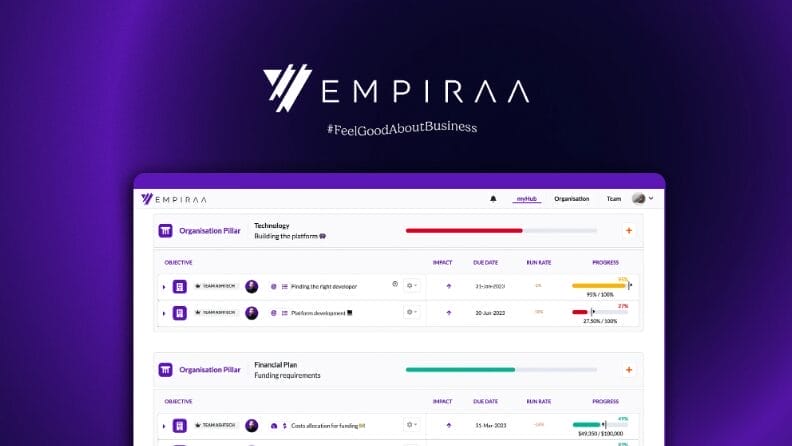 A purple screen with the word Empiraa on it.